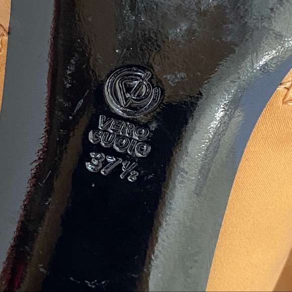 3.1 Phillip Lim Drum brown tan black leather silk lace up slingback chunky heels - Picture 9 of 12